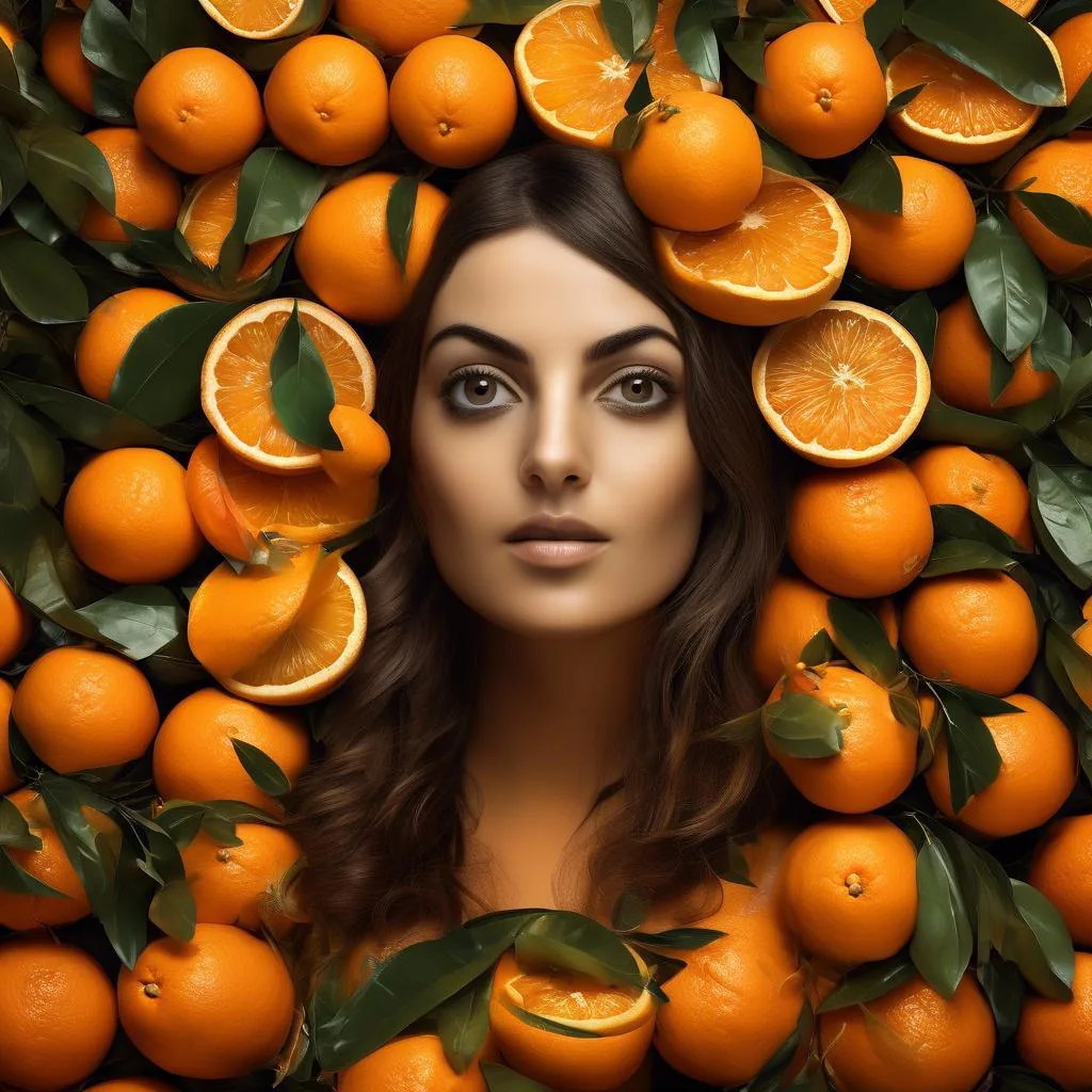 Portrait with Oranges – Sliman Mansour